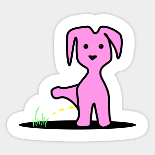 Pissing dog Sticker